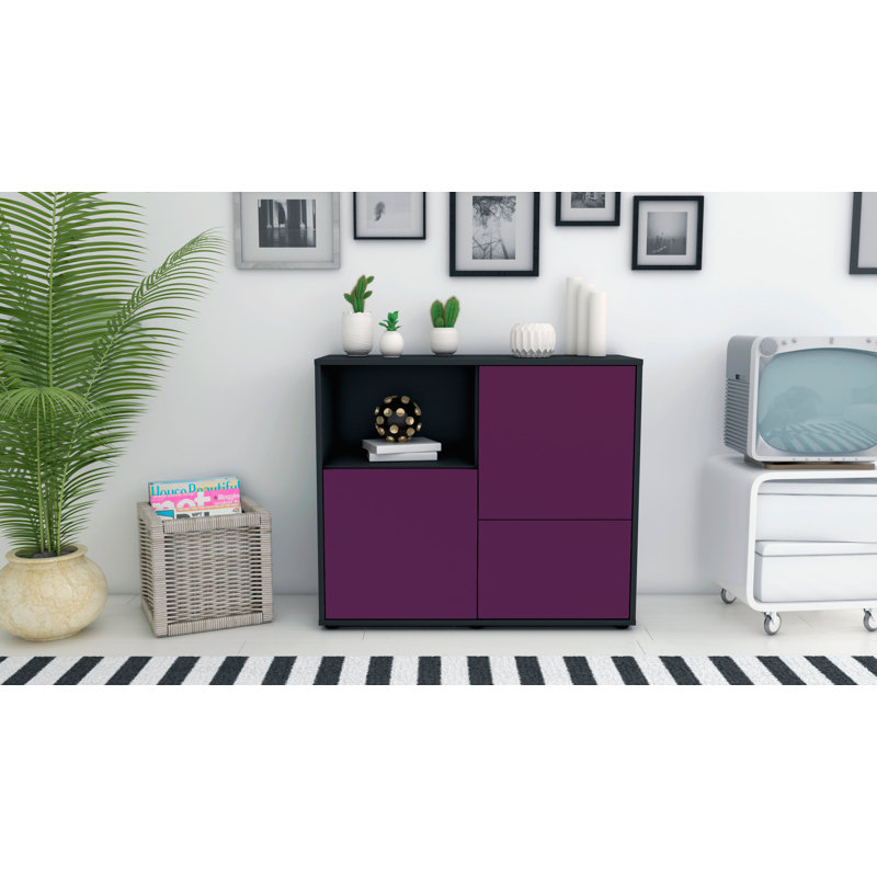 Powhattan 92cm Sideboard, Anthracite/Purple