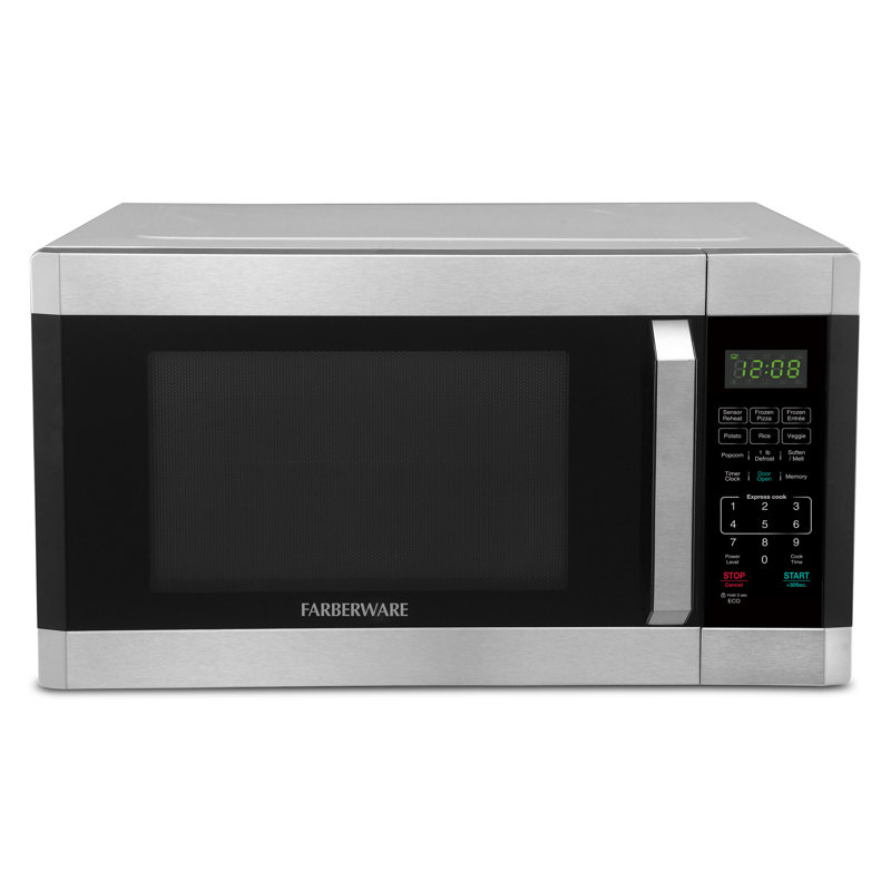 Farberware Professional 1.6 Cu. Ft. 1100-Watt Microwave Oven with Smart Sensor, Stainless Steel with Platinum