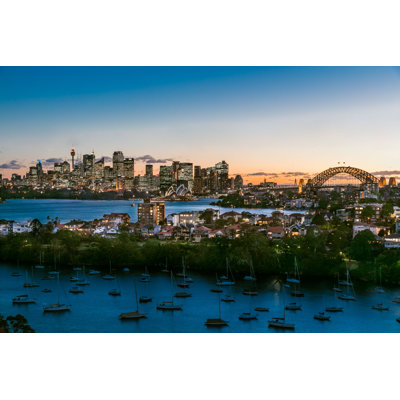 Eradis Sydney City on Dusk 1 Piece Wrapped Canvas Wall Art
