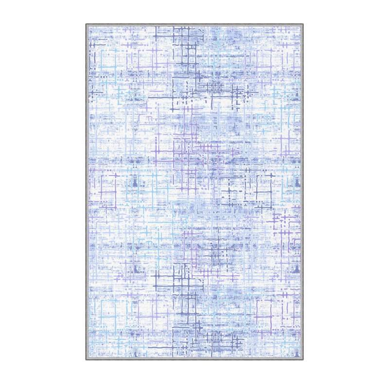 Stylish Hall Carpet, 2.6 x 6.6 Feet, 100% Polyester, 0.3 in Pile Height | Antibacterial, Non-Slip PVC Felt Dot Underside | 3D Digital Print, Machine Washable, Ideal for Entryway & Living Spaces