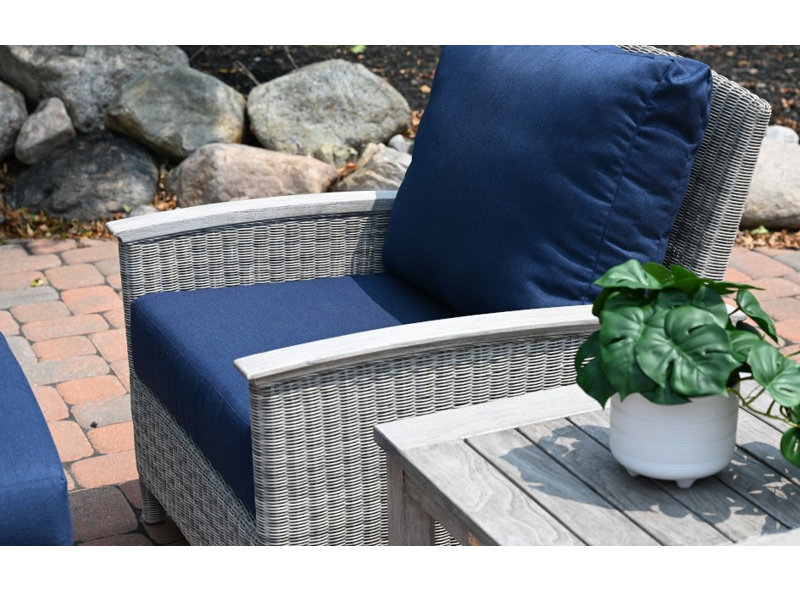Bella Outdoor 5 - Piece Teak Conversation Set, Navy