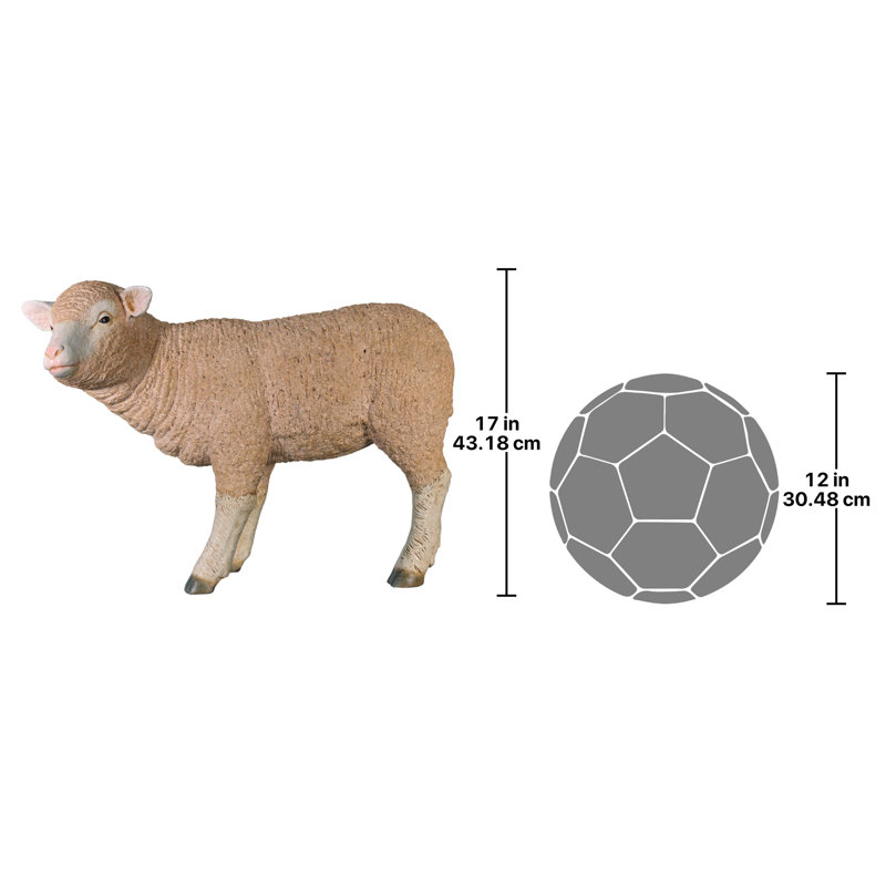 Merino Ewe Life-Size Standing Lamb Statue