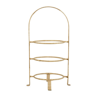 Provence Rattan Triple Tiered Server - Whitewash/Natural