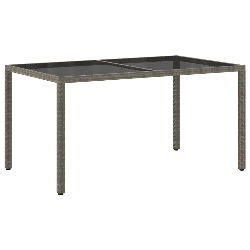 Millgrove Glass Outdoor Dining Table 90 cm D, 75cm H x 90cm W x 90cm D, White, Grey