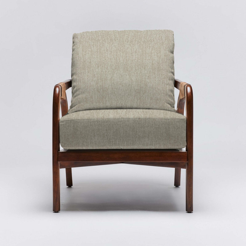 Delray Upholstered Armchair, Light Chestnut, Fawn Sisal