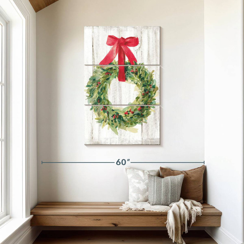 Couronne de Noël sans oiseaux Lelend Woodland, H 32 po x l 20 po