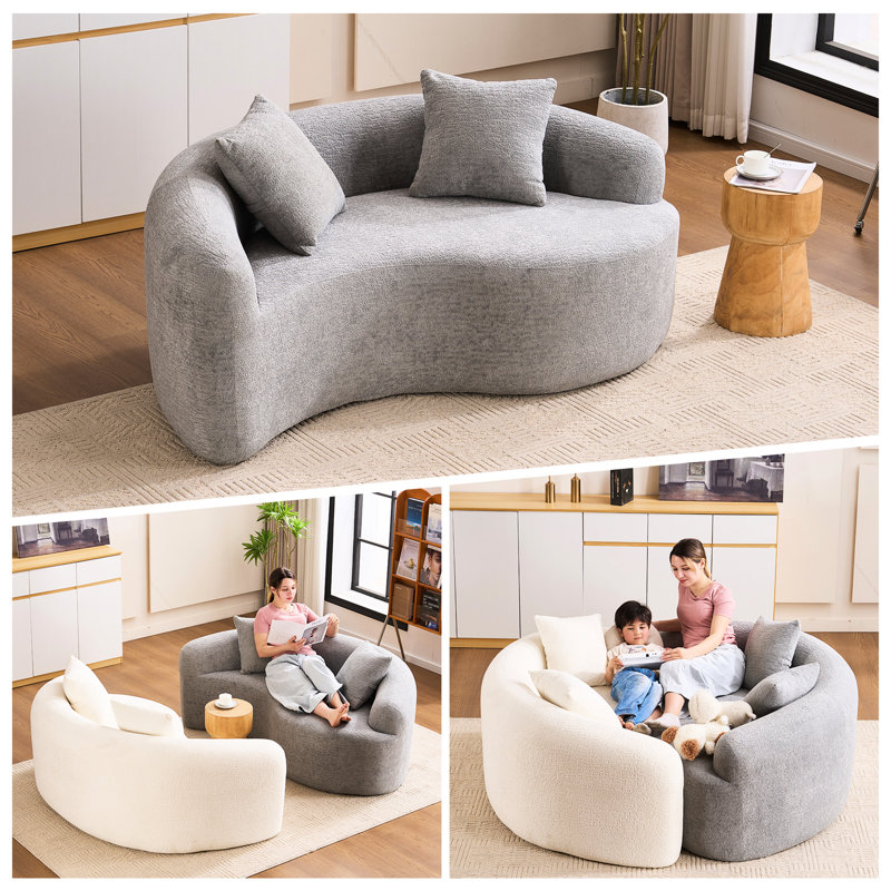 Double profondeur 042, chenille grise, idéal pour les salles de tai-chi, capacité de poids de 400 lb, forme, sièges ergonomiques, touche esthétique, revêtement d'assise en chenille sans effort d'assise, moelleux siège mi-moelleux, oreiller,