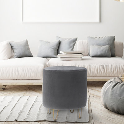 Pelluru 15.7" Wide Round Footstool Ottoman