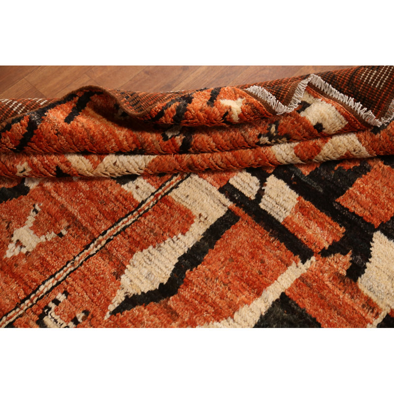 Orange Geometric Moroccan Oriental Area Rug 6x8