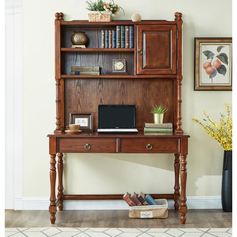 Bureau en bois massif de style américain avec armoire intégrée