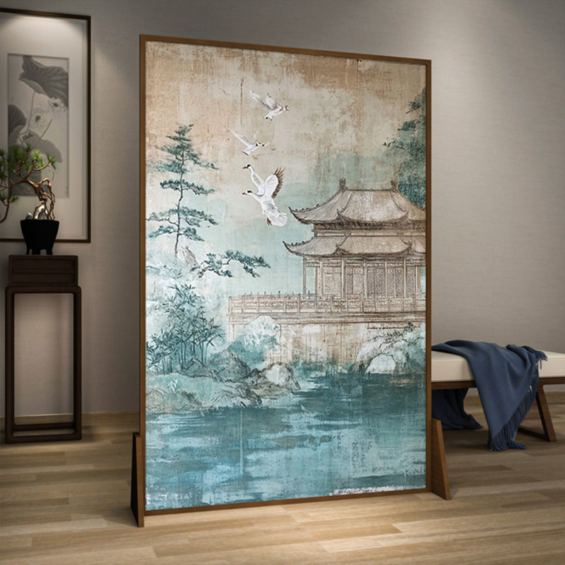 Paravent de style rétro américain de 39,37 po, 70.87" H x39.37" W x 1.38" D