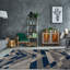 Tapis bleu / gris à motif géométrique Billie-Loren-792615859