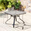 Table de salle à manger carrée en verre trempé avec trou pour parasol