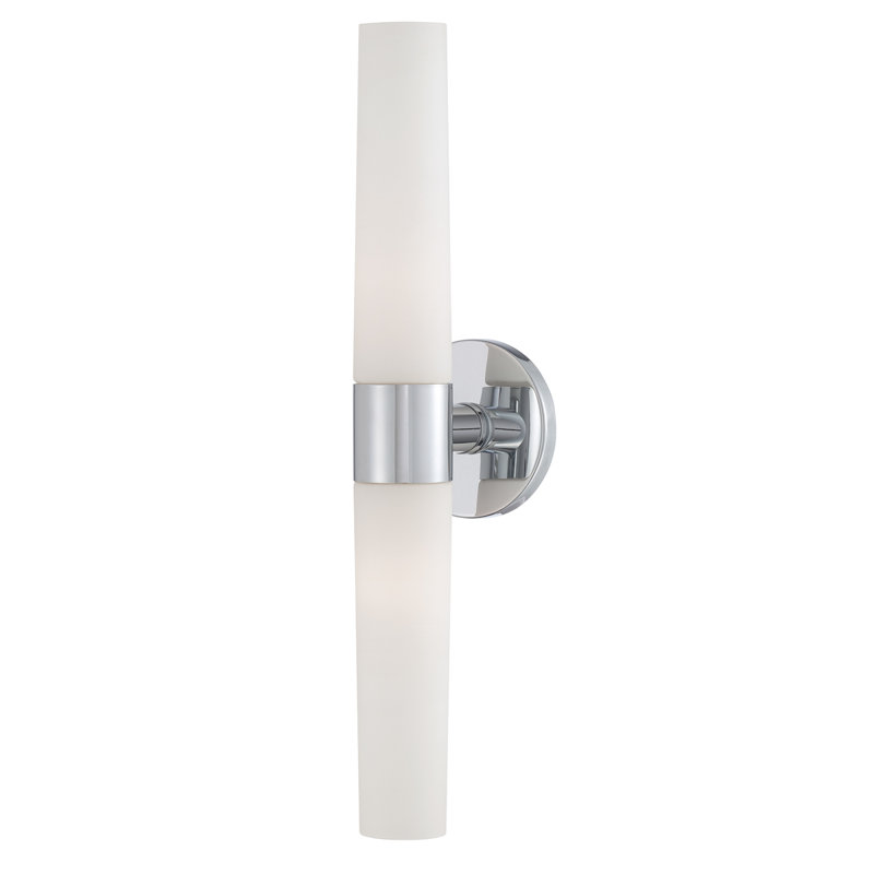 Elegant Chrome 20" Dimmable Wall Sconce with Frosted Glass Shade