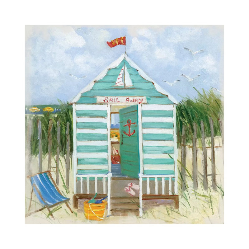 Sail Away by Sally Swatland - Wrapped Canvas Painting, 30.48 cm H x 30.48 cm W