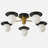 5-Light Black Gold Semi Flush Mount