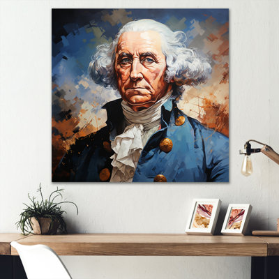 Vintage Portrait Of President George Washington II  PresidentPolitical Metal Wall Art