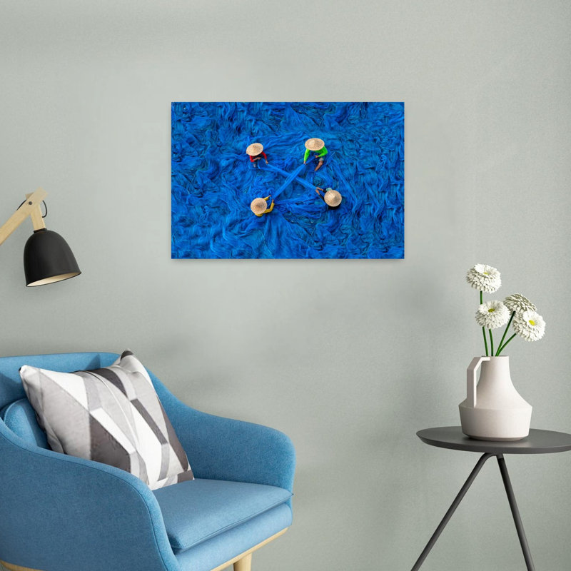 Art mural vibrant bleu profond, H 16 po x l 24 po