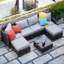 Ensemble de 7 chaises de patio en osier Umeh-72836231