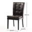 2 chaises Kd, rembourrage de siège doux, idéal pour une utilisation prolongée, cuir PU confortable, structure en bois franc robuste, dossier contemporain, brun, profondeur 19,78 po x largeur 25 po, hauteur 39 po