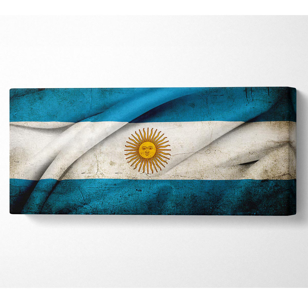 Argentinien Sonne Flagge Panoramaleinwand