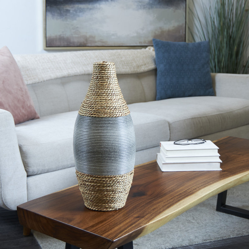 Areena Handmade Seagrass Table Vase, 18.5" H x 7.9" W x 7.95" D