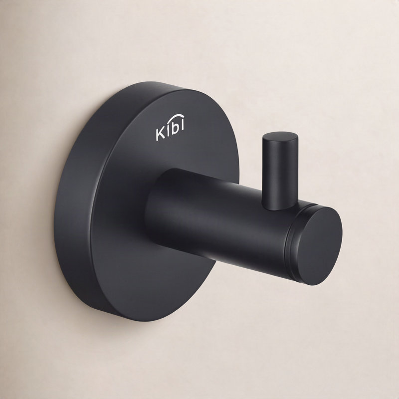 Wall Mounted Robe Hook, Matte Black