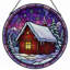 Panneau de vitrail 12 "H Winter Cabin-846600154