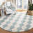 Rodgers Hand Woven Flat Weave Banana Silk/Wool/Cotton Geometric Rug in Ivory/Light Blue-1771778355
