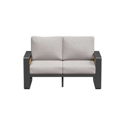 Outdoor Aluminum Patio Loveseat With Cushions