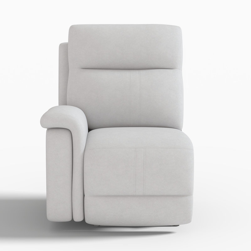 Left Armrest Power Recliner with Adjustable Headrest & Lumber Support, Sliver