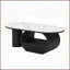Table basse spacieuse ovale avec tiroir de rangement - Peu encombrante et facile à assembler pour le salon-1652042365