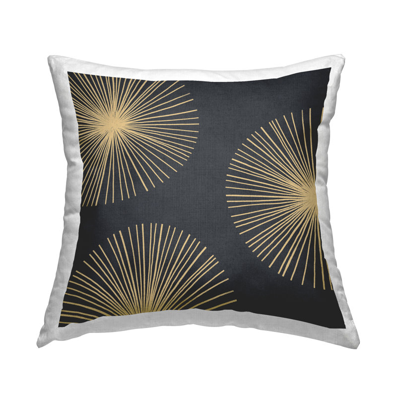 Coussin décoratif abstrait à motif d'étoile ronde rayonnante par Emma Caroline