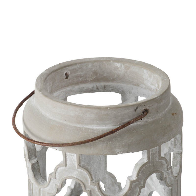 Lanterne cylindrique en pierre et en fer Hange