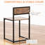 3 tables repas compactes pour 2 personnes, table et chaises de cuisine. Fabrication robuste avec base en acier. Rangement de chaise confortable à dossier bas. De table à rayures. Brun. Assemblage simple. L 35,5 po x l 18,5 po