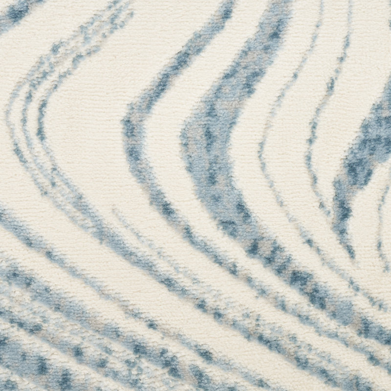Area Rug in Blue/Ivory, Rectangle 5'3" x 7'3"