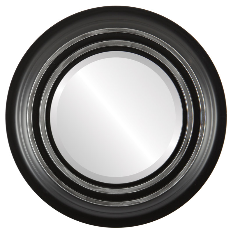 Miroir d'appoint Pinter, H 30 po x l 30 po, Noir / argent