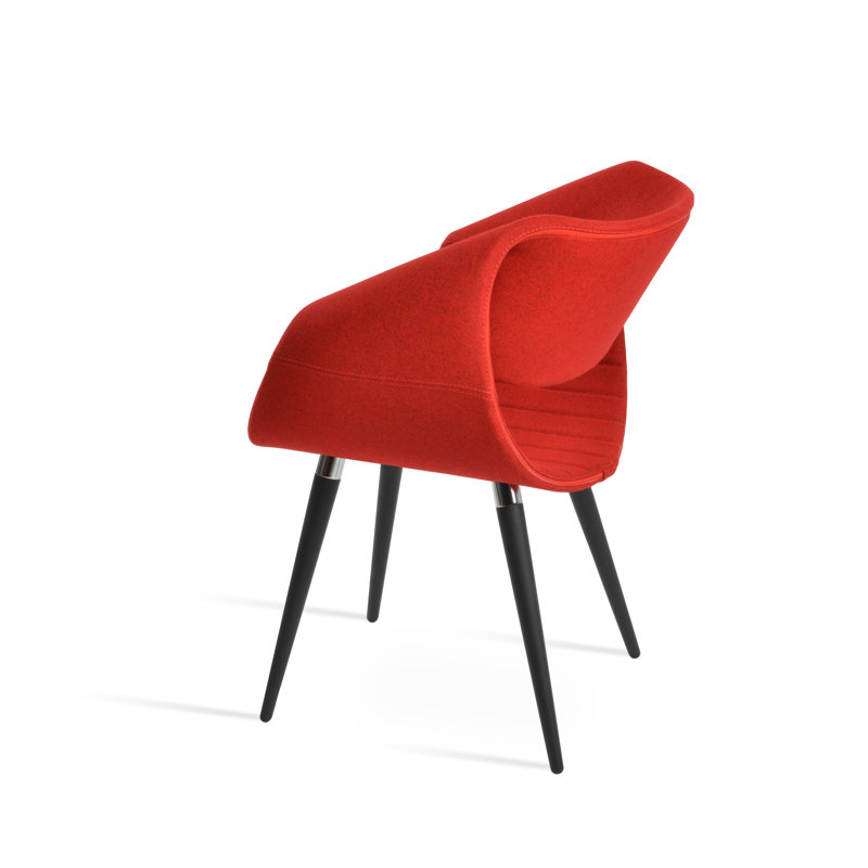 Fauteuil rouge Seminyak Ana, Laine rouge Camira, Noir/chrome