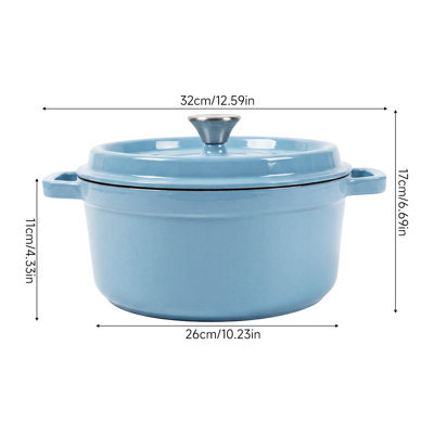 Living and Home Cast Iron Stock Pot
