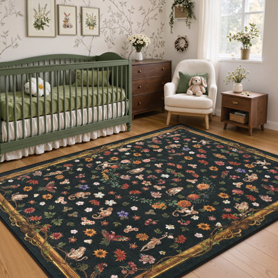 Tapis lavables, tapis de chambre à coucher Boho Soft, tapis d'intérieur à faible épaisseur antidérapant