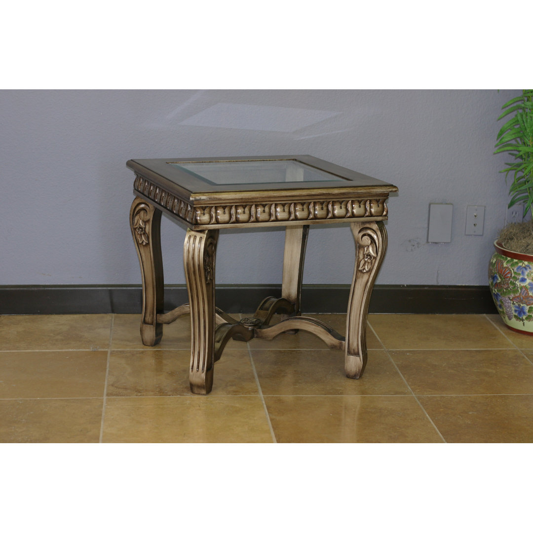 Glass Top End Table Astoria Grand