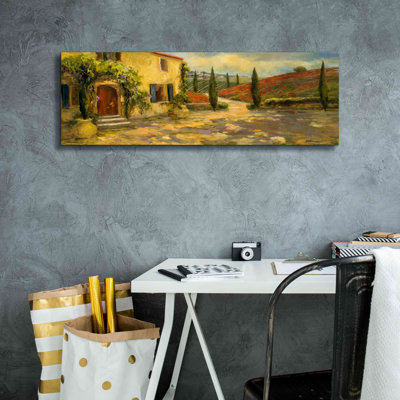«Red Tuscan Fields» par Allayn Stevens, art mural sur toile