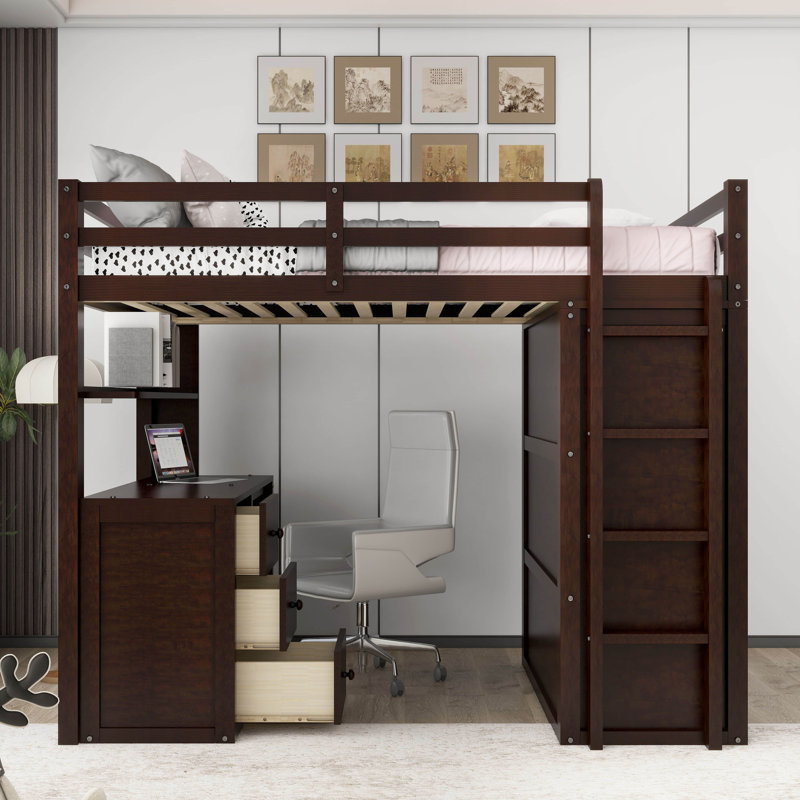 Lit mezzanine double Kiya Kids, Espresso