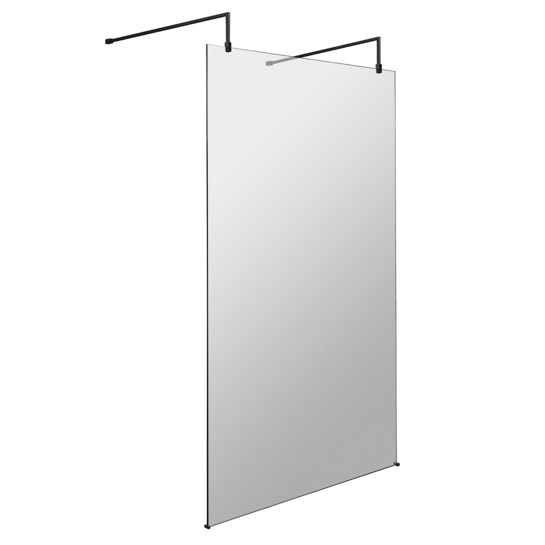Hudson Reed 1200mm Wetroom Screen - Black - 8mm Toughened Safety Glass - Shower Shield Coated - Image 2