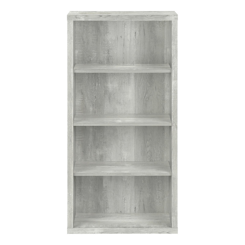 Bibliothèque, bibliothèque, étagère, 5 niveaux, H 48 po, bureau, stratifié de chambre à coucher, contemporain, moderne, Gris