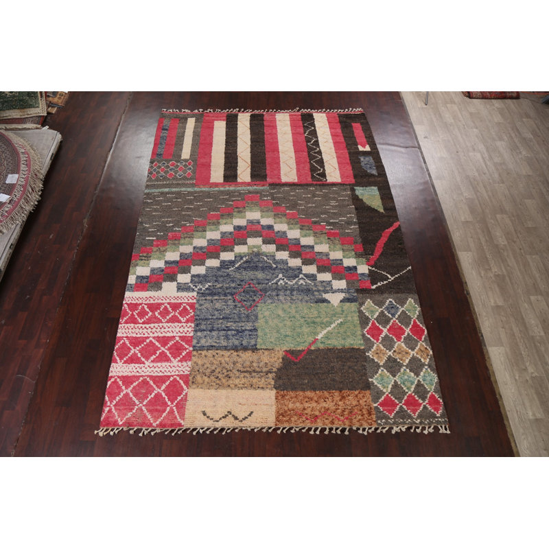 Tapis multicolore noué à la main 8 pi 9 po x 12 pi 5 po One-of-a-Kind
