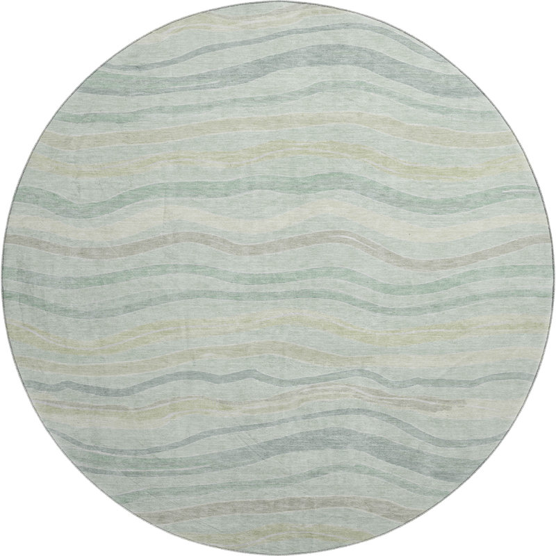 Premium Machine Washable Harjo AMF1581 Stripes Rug, Round 8'