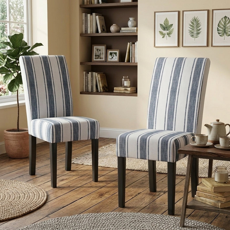Chaise de salle à manger, Rayures bleues