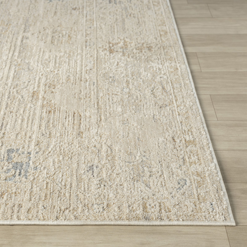 Melby Beige/Ivory Traditional Floral Filigree Power-loomed Indoor Area Rug, Rectangle 2'3" x 3'6"