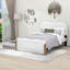 Lit plateforme double tapissier en bois avec tête de lit simple et lit gigogne Jasonn-1035002688